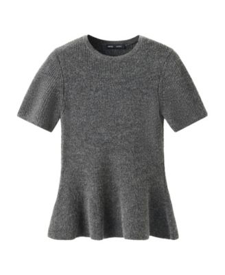 Women's Ribbed Peplum Sweater