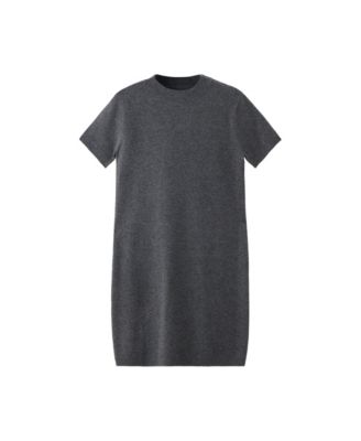 Women's Plus Size Short-Sleeve Ribbed Crewneck Sweater Dress