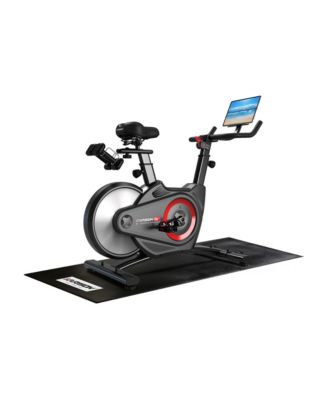 Semi-Commercial Exercise Bike with Exercise Mat, 400 lbs Capacity Magnetic Stationary Bike with Bluetooth & App