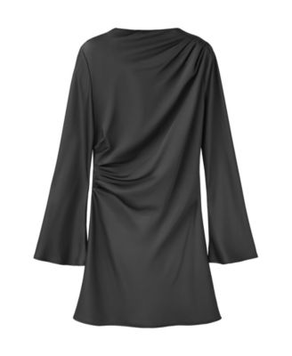 Women's Vestido Nat Long-Sleeve Cowl Neck Little Black Dress