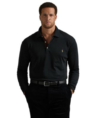 Men's Big & Tall Soft Cotton Long-Sleeve Polo Shirt
