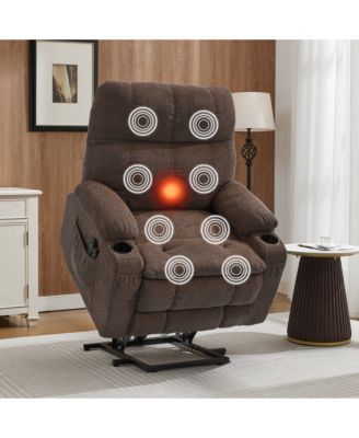 Oversized Power Lift Recliner Chair for Adult, Recliners with Massage and Heat, 26" Wide Seat Electric Reclining Chair for Elderly