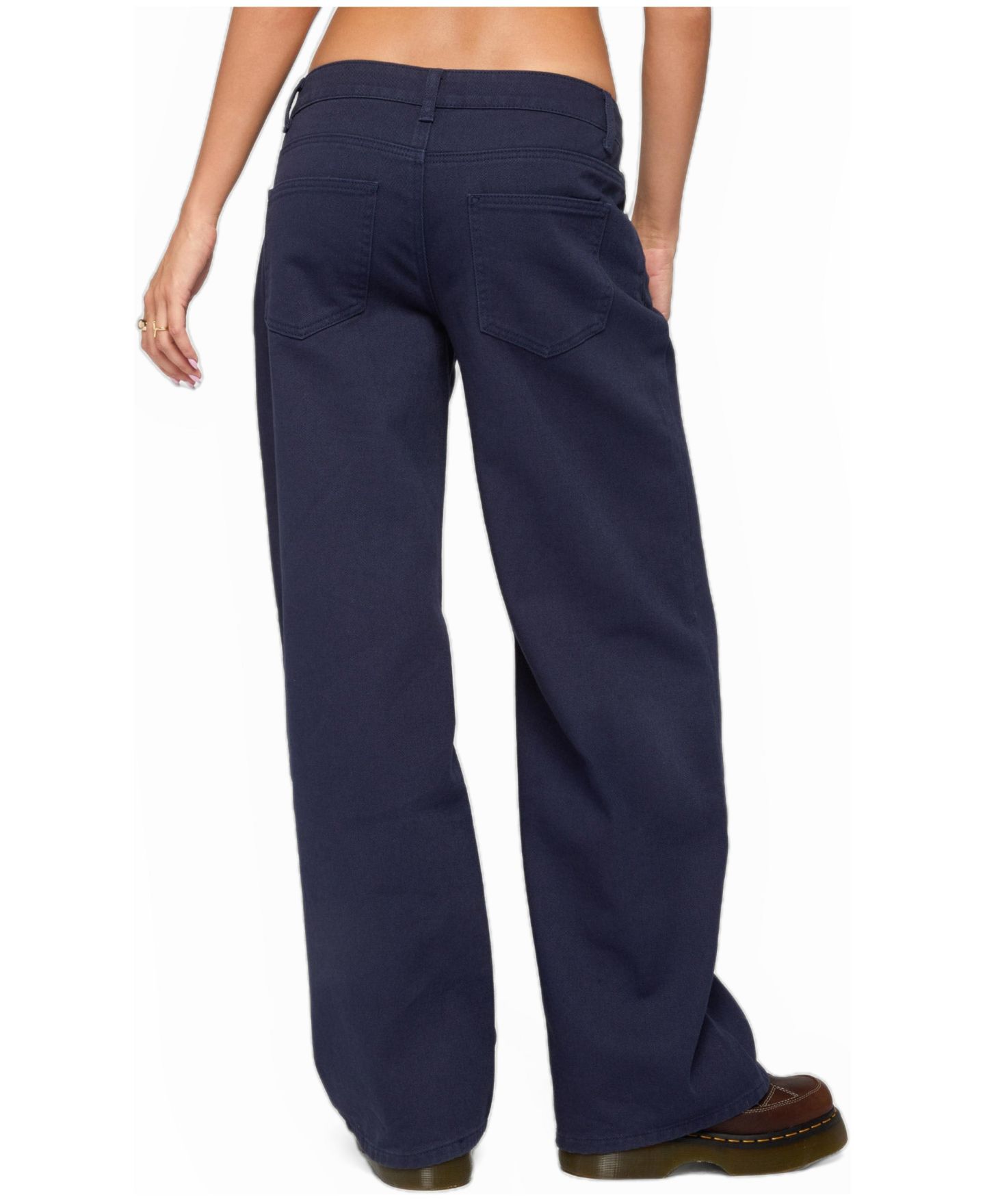 Женские джинсы Edikted Daytime Low Rise Baggy & Relaxed Fit Denim, цвет: Тёмный синий — фото 2