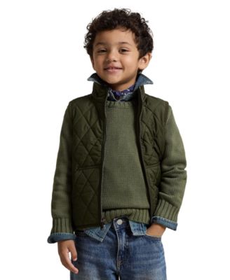 Polo Ralph Lauren - Toddler and Little Boys 2-7 Fleece-Lined Quilted Vest Company Olive