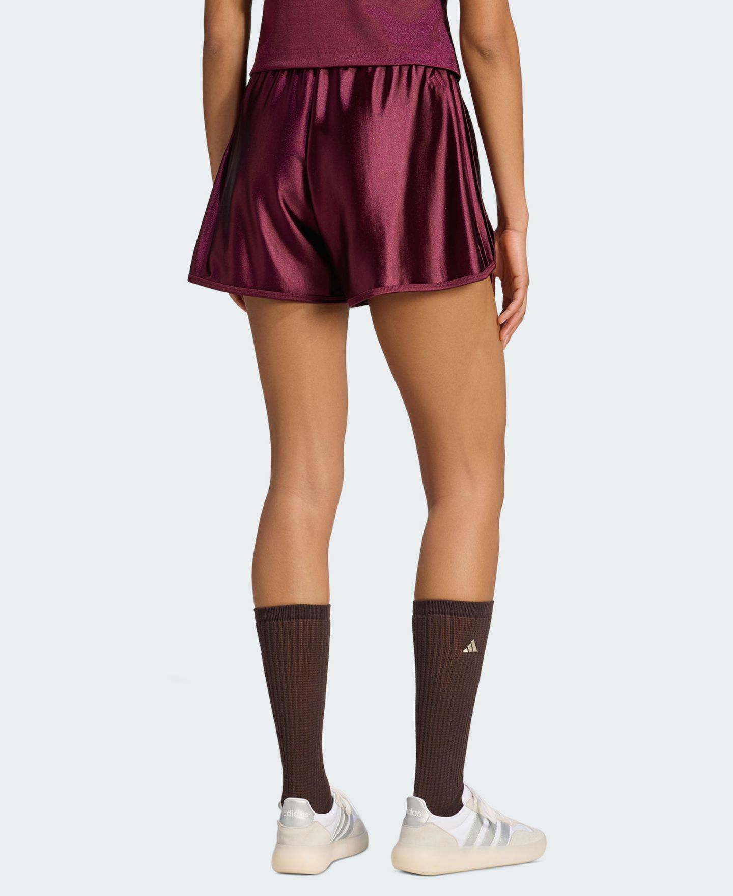 Женские шорты adidas Seasonal Essentials Satin High-Rise Loose-Fit, 3" Inseam, цвет: Чёрный — фото 12
