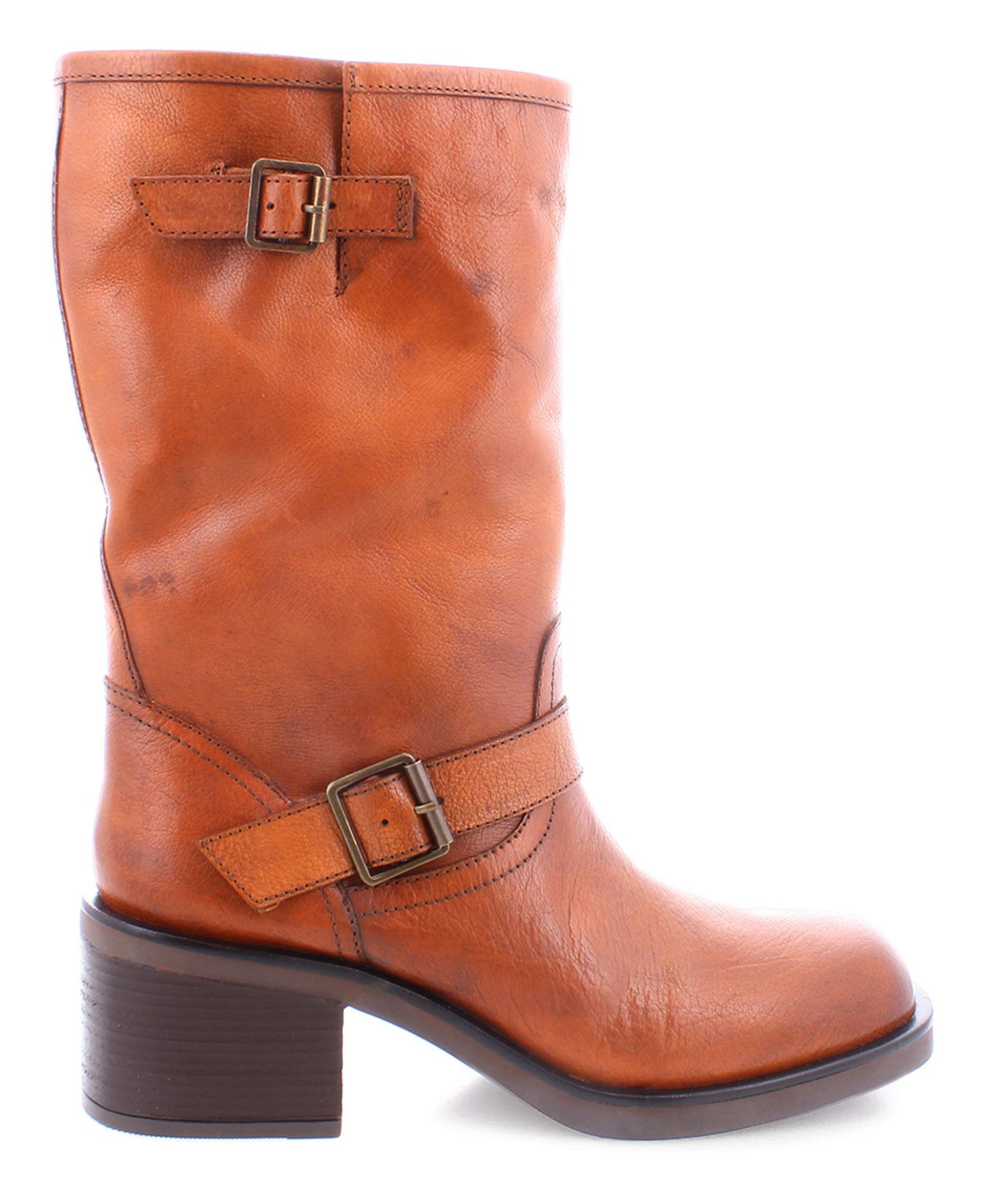 Женские ботинки Roan Cite Square-Toe Block-Heel Mid-Calf, цвет: Коричневый — фото 2