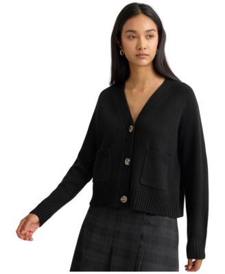 Women's Relaxed Patch Pocket V-Neck Cardigan