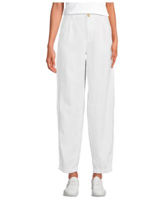 Women's Linen High-Rise Pleated Pants