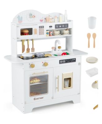 Wooden 17-Piece Play Kitchen, Ages 3+