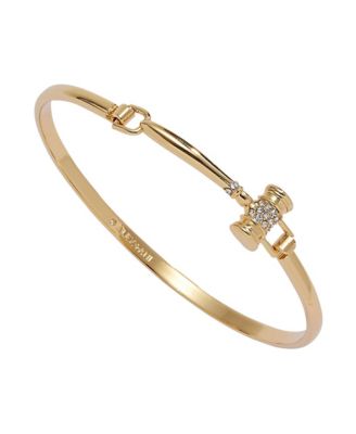 Women's Law Gavel Tension Crystal Gold-Tone Gavel Bangle