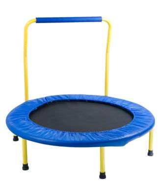 3-Foot Foldable Toddler Trampoline with Foam Handle, 130 lbs Capacity, Ages 3+