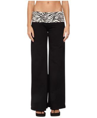 Women's Kylee Low-Rise Wide-Leg Foldover-Waistband Pants