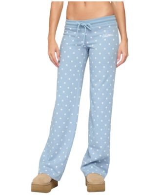 Women's Dilly Polka-Dot Wide-Leg Waffle-Knit Pants