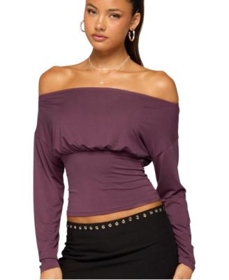 Women's Jaze Off-the-Shoulder Ruched Long-Sleeve Top