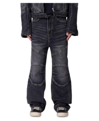 Men's Relaxed-Fit Moto Denim Jeans