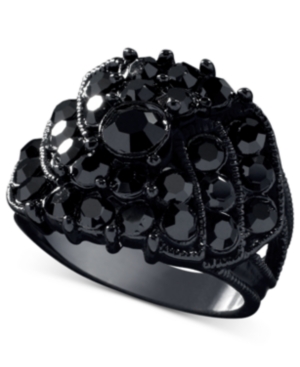 image of Guess Jet Black Crystal Accent Ring