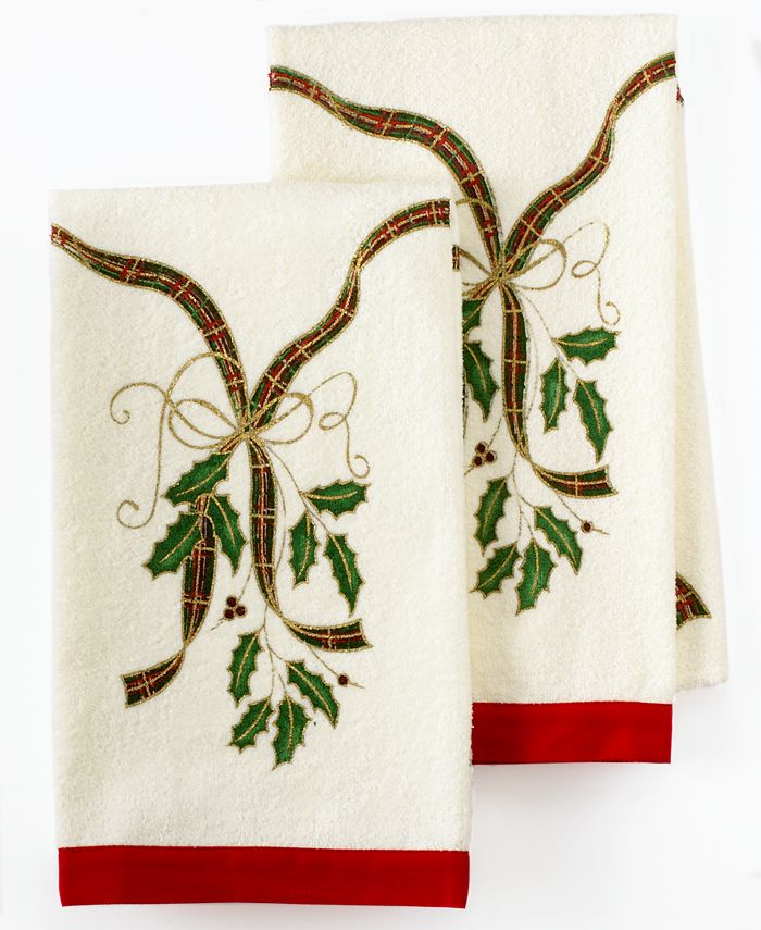 Lenox CLOSEOUT! Kitchen Towels, Holiday Nouveau Printed, Created for ...