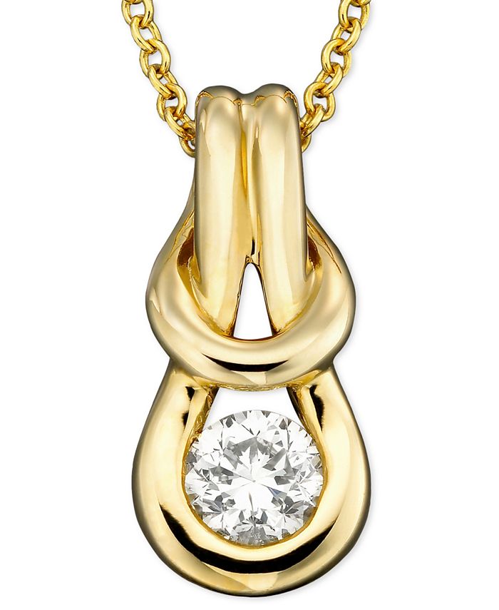 Macy's Diamond Knot Pendant Necklace in 14k Gold (1/4 ct. t.w.) Macy's