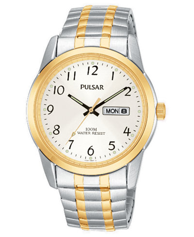 Pulsar Watch, Men's Two Tone Stainless Steel Bracelet PJ6052
