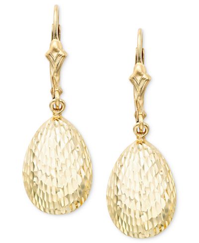 14k Gold Teardrop Earrings - Earrings - Jewelry & Watches - Macy's