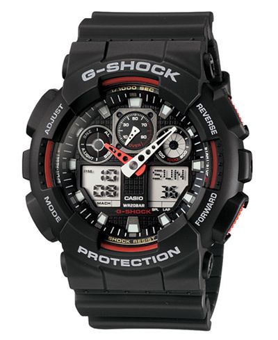 G-Shock Men's Analog Digital Black Resin Strap Watch GA100-1A4
