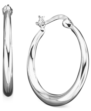 image of Giani Bernini Small Sterling Silver Earrings, Graduated Hoop, 0.75