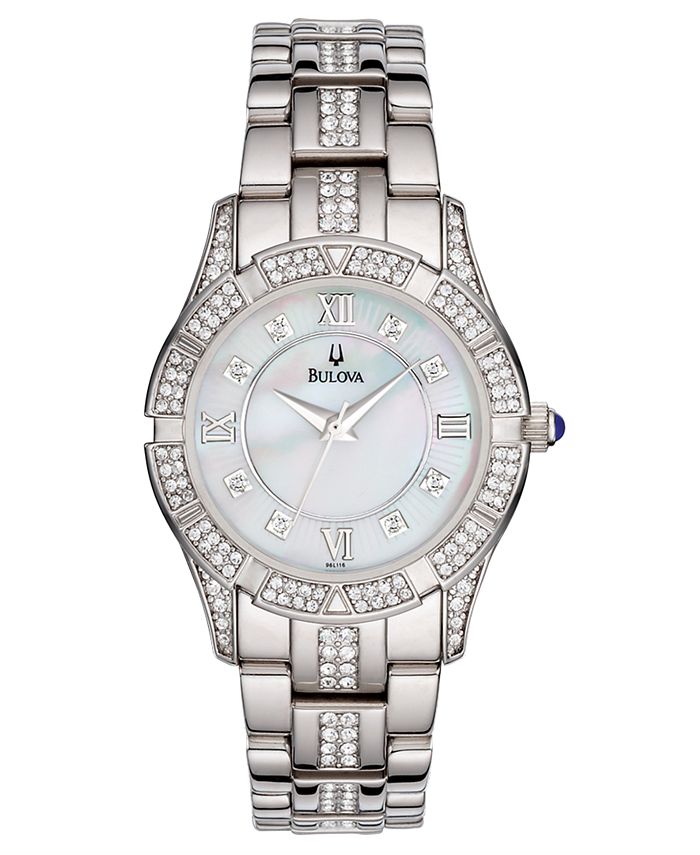 Bulova Women's SilverTone Stainless Steel Bracelet Watch 96L116 Macy's
