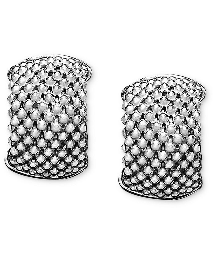 Macy's Sterling Silver Earrings, Mesh Hoop Earrings Macy's
