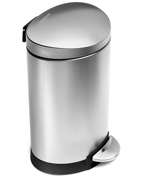 Simplehuman Trash Can Mini Semi Round Step Can 6 Liter Reviews Bathroom Accessories Bed Bath Macy S