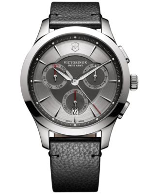 Victorinox Swiss Army - Men's Swiss Chronograph Alliance Black Leather Strap Watch 44mm 241748