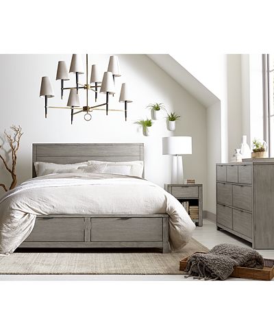 Tribeca Grey Storage Platform Bedroom Furniture Collection, Created for Macy&#39;s - Furniture - Macy&#39;s