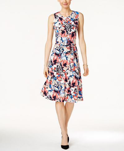 Charter Club Floral-Print Fit & Flare Dress, Only at Macy;s