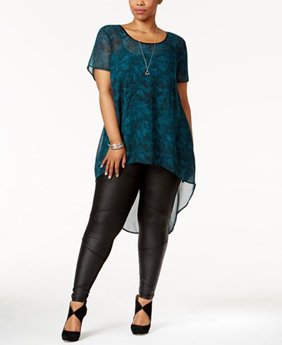 mblm by Tess Holliday Trendy Plus Size High-Low Tunic