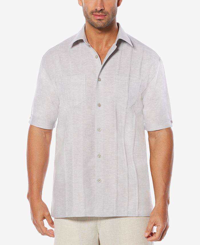 Cubavera Men's Linen Blend Pintucked Shirt - Macy's