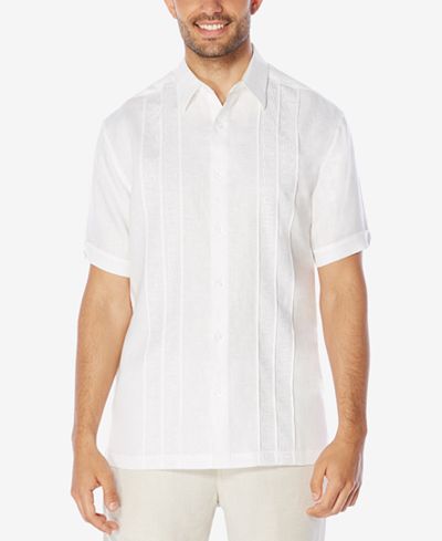 Cubavera Men's 100% Linen Blend Panel Shirt