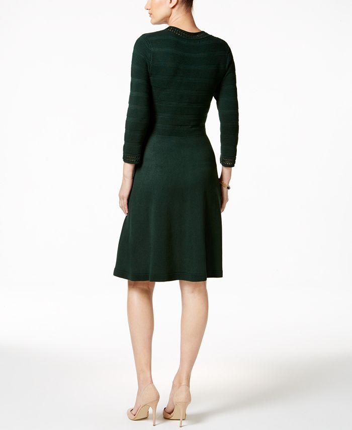 Jessica Howard CrochetTrim Fit & Flare Sweater Dress Macy's