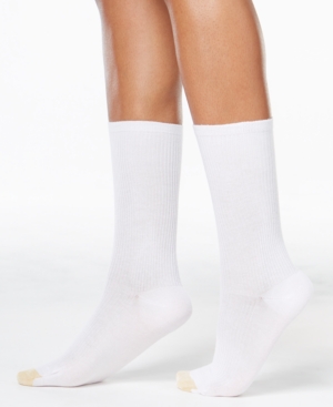 GOLD TOE WOMEN'S 3 PACK NON-BINDING SHORT CREW SOCKS, ALSO AVAILABLE IN EXTENDED SIZES