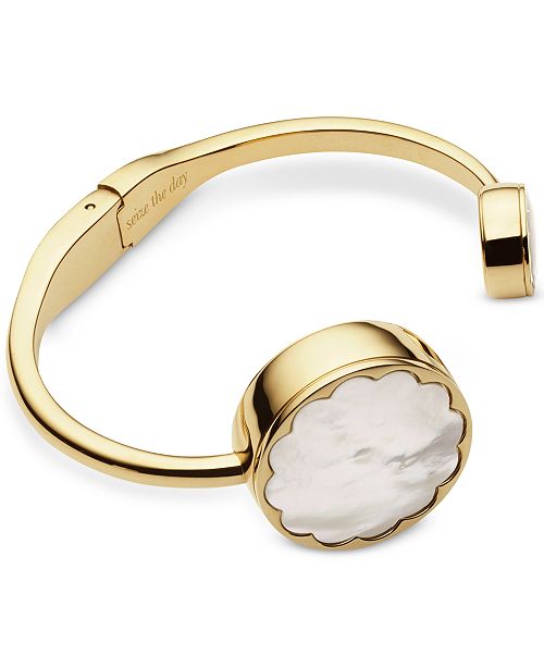 kate spade new york Women's GoldTone Stainless Steel Hinge HalfBangle