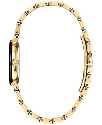 Bulova Women s Diamond Accent Black Ceramic and Gold Tone