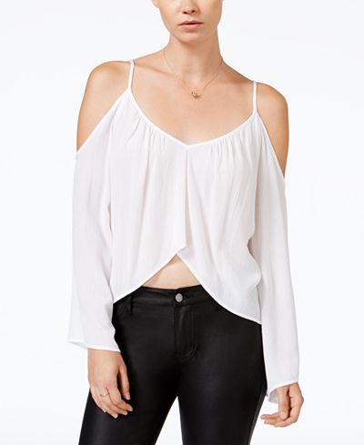 chelsea sky Gauze Cold-Shoulder Top, Only at Macy's