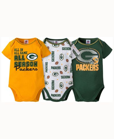 Gerber Childrenswear Babies' Green Bay Packers 3 Piece Creeper Set