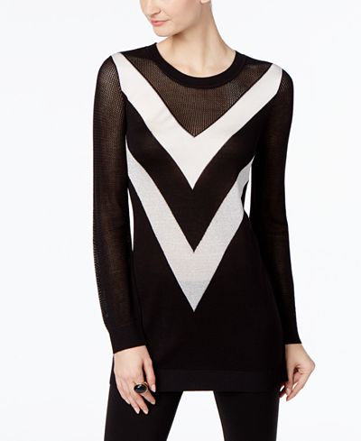 INC International Concepts Colorblocked Tunic Sweater, Only at Macy's