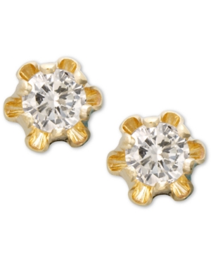 image of Children-s 14k Gold Earrings, Diamond Stud (1/8 ct. t.w.)