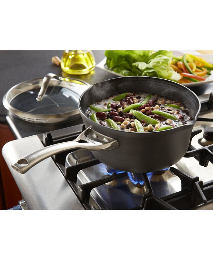 Calphalon CLOSEOUT! Tri-Ply Stainless Steel 1.5 Qt. Covered Saucepan -  Macy's