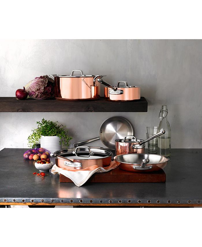 Martha Stewart Collection Tri-Ply Copper 10-Pc. Cookware Set