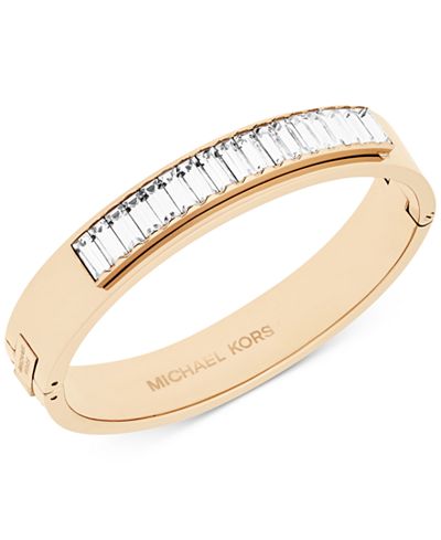Michael Kors Baguette Crystal Hinged Bangle Bracelet