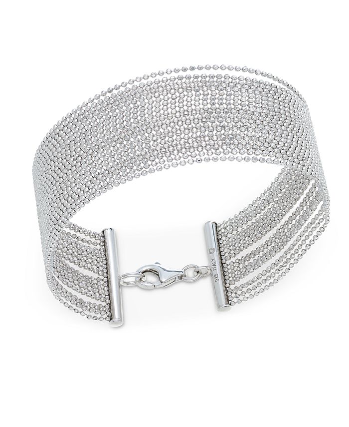 Macy's Beaded MultiRow Bracelet in Sterling Silver Macy's