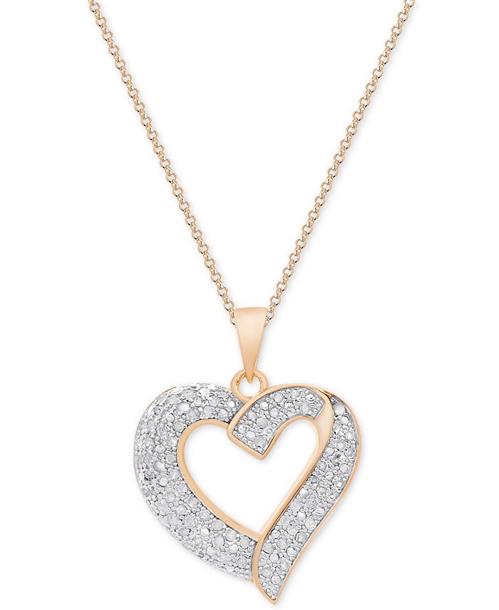 Victoria Townsend Diamond Heart Pendant Necklace (1/2 ct. t.w.) in ...
