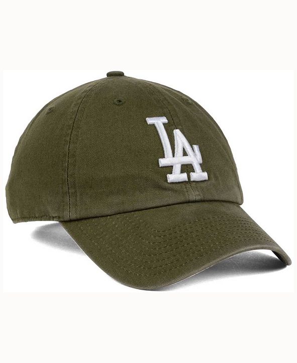 '47 Brand Los Angeles Dodgers Olive White CLEAN UP Cap & Reviews ...