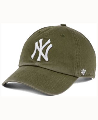 '47 Brand New York Yankees Olive White CLEAN UP Cap - Macy's